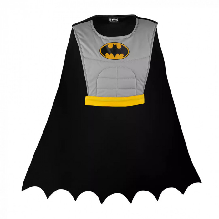 Costum Batman pentru copii IdeallStore&reg;, Dark Knight, bust si pelerina, poliester, 4-6 ani, gri