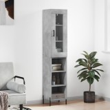 VidaXL Dulap &icirc;nalt, gri beton, 34,5x34x180 cm, lemn prelucrat