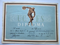 Diploma veche, perioada comunista: Spartachiada Fetelor, Volei - Resita 1959 foto