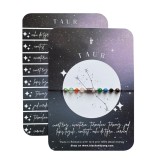 Bratara reglabila argintie Zodia Taur din 9 cristale naturale si otel inoxidabil