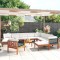 Gossi set mobilier gradina cu perne crem, 12 piese, lemn masiv acacia
