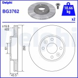 DELPHI BG3762 Disc frana