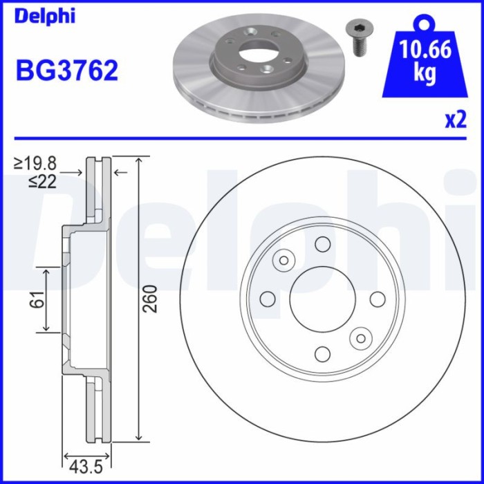 DELPHI BG3762 Disc frana
