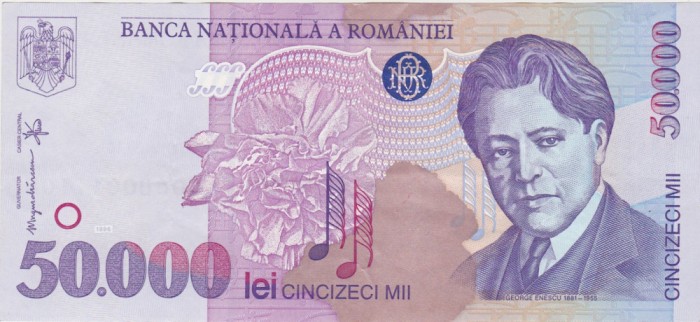 ROMANIA 50000 LEI 1996 XF