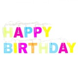 Ghirlandă Luminată Litere, Happy Birthday, 122cm, Multicolor, Plastic, Oem