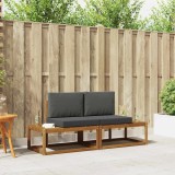vidaXL Set de canapea 2 pcs natural Lemn de acacia solid și poliester 3366940