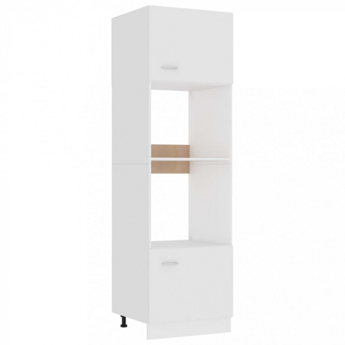 vidaXL Dulap cuptor microunde &ldquo;Lyon&rdquo;, alb, 60 x 57 x 207 cm