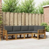 vidaXL Set de canapele de exterior cu pernă 5 pcs Natural și Antracit 3366390