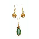 B129. Set cercei-pandantiv antique, fir gilt, Auriu, se reface la comanda dvs