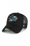 47brand șapcă NHL San Jose Sharks culoarea negru, cu imprimeu H-BRANS22CTP-BK, 47 Brand
