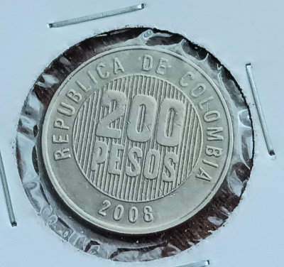 M3 C50 - Moneda foarte veche - Columbia - 200 pesos - 2008 foto