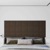 Panouri perete 12 buc. maro, 30x30 cm, piele ecologică 1,08 m&sup2;