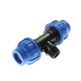 Teu compresiune PEHD, filet exterior, D 63 mm x 2&quot;