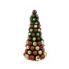 Brad decorativ de Craciun Verde cu Globuri Rosii Aurii, 45 cm, General