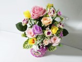 Cumpara ieftin Reducere! Decor mare flori artificiale roz, mov, aranjament bogat
