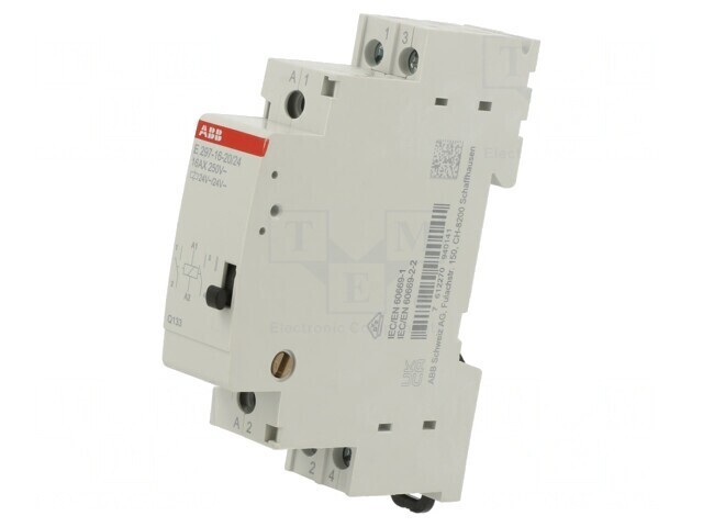 Releu monostabil cu 2 contacte NO, bobină 24V AC/DC