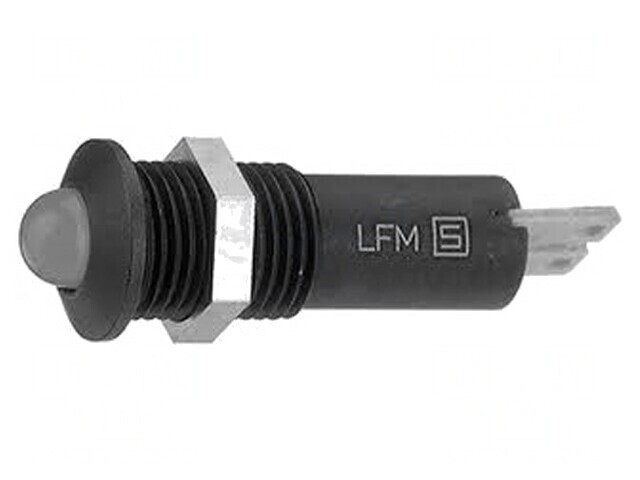 Lampă LED Convexă Roșie 24VDC IP67 &Oslash;8.4mm Alamă