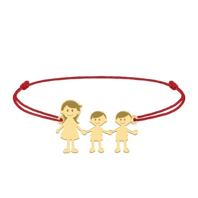 Bratara Mama si Copiii - argint 925 placat cu aur 24K foto