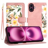 Cumpara ieftin Husa iPhone 16 Plus Flip Flori Techsuit Roz