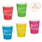 Pahare Party, Happy Birthday, Set 25 buc, Multicolor, Capacitate 240ml