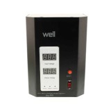 STABILIZATOR AUTOMAT 1000VA CU SERVO MOTOR NEGRU CU MONTAJ PERETE AVR-SRV-SPRY1000BK WELL