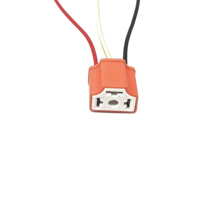 Mufa ceramica bec auto pentru soclu H4, cu fire 15cm H4-Fplug