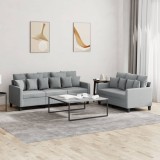 Gossi set de canapele cu perne, 2 piese, gri deschis, textil