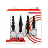 Set de 4 pluguri anale modele diferite BACK UP BUTT PLUG KIT BLACK (4pcs), Nmc