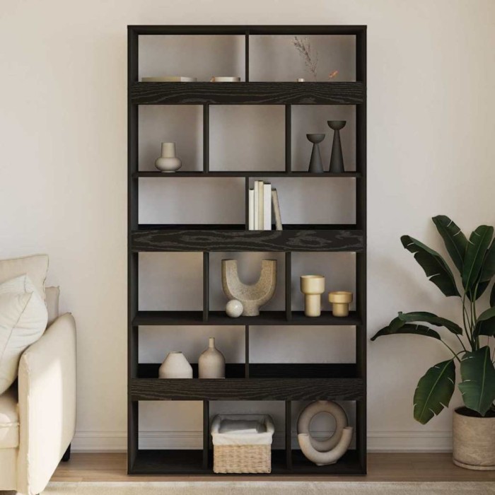 vidaXL Suport de plante, stejar negru, 140x30x140 cm lemn prelucrat