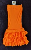 ROCHIE ROCHITA MINI ORANGE ROZ NEON FARA BRETELE 3 VOLANE 100% BUMBAC VARA PLAJA