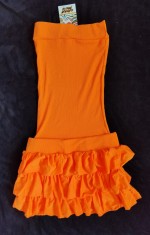 ROCHIE ROCHITA MINI ORANGE ROZ NEON FARA BRETELE 3 VOLANE 100% BUMBAC VARA PLAJA