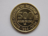 500 SOLES DE ORO 1984 PERU-COMEMORATIVA, America Centrala si de Sud