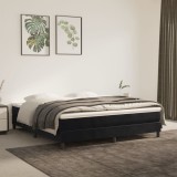 VidaXL Cadru de pat box spring, negru, 160x200 cm, catifea