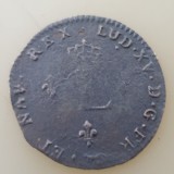 Franța 2 sols / dublu sol 1742 Pau billon Ludovic XV