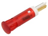 Lampă de control LED roşie &Oslash;8mm - APEM, 12V DC, plată, pentru lipit