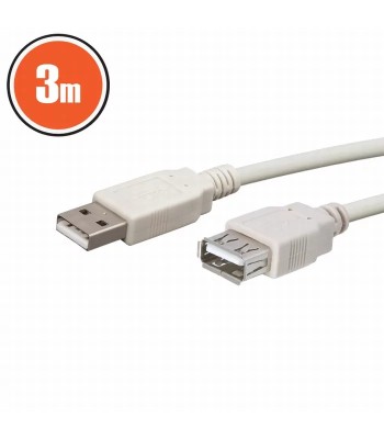 Cablu prelungitor USB tata A la mama A 3m alb foto
