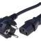 Cablu Alimentare 3x1mm2 cu Ștecăr &icirc;n Unghi și Conector IEC C13