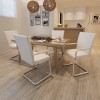 VidaXL Scaune de bucătărie consolă, 4 buc., alb, piele ecologică 270163