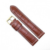 Curea Ceas &bdquo;Fleurus Gold Heritage&rdquo; &ndash; Piele Veritabil? de Vi?el, Maro (20mm - 24mm)