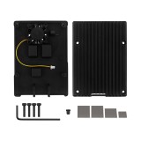 Carcasa aluminiu cu radiator si ventilator pentru Raspberry Pi 5, racire activa si pasiva (RPI5-CASE)