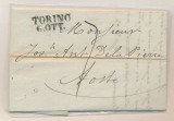 Italy - Postal History Rare Stampless Cover + Content Torino DG.008