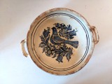 Castron, Blid, Farfurie adanca, Korond / Corund, veche, anii 60-70, cu pasare