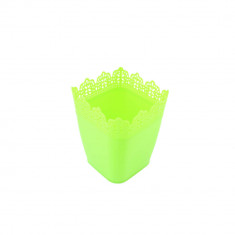 Ghiveci Dantelat Sterk, 1L, Verde, 11.5x11x14.5 cm, Plastic, Ghiveci, Ghiveci Dantelat, Ghiveci Flori, Ghiveci Pentru Flori, Ghiveci Color, Ghiveci In foto