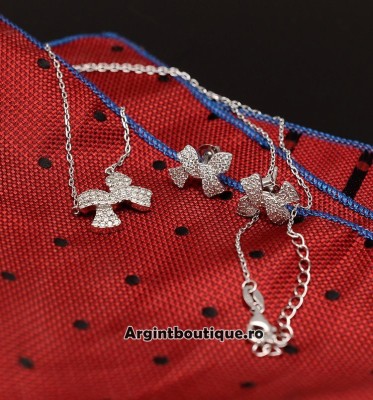 Set Lantisor ,Pandantiv Din Argint Si Cercei cod Set112 foto