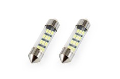 Set 2 becuri auto AMIO , LED, C5W SV8.5-8, 12 SMD 3014, 36mm, 12V, capac sticla, leduri alb sofit Festoon AutoDrive ProParts