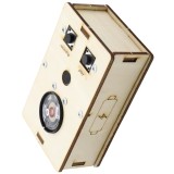 Kit DIY reportofon din lemn, inregistrare si redare sunet, alimentare 3x AA, model educativ