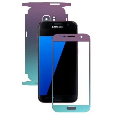 Set Folii Skin Acoperire 360 Compatibile cu Samsung Galaxy S7 - ApcGsm Wraps Chameleon Lavander Blue foto
