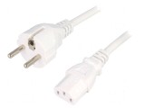 Cablu 3x1mm2 CEE 7/7 cu mufă IEC C13 mamă PVC 5m alb 16A