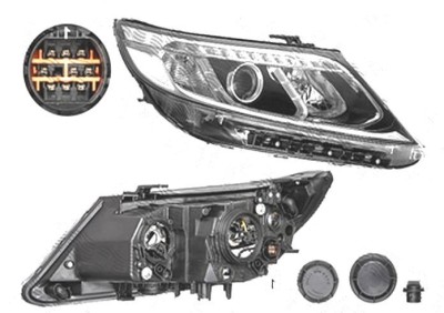 Far Kia Sorento (Xm), 10.2012-12.2014, fata, Dreapta, cu LED daytime running light; H7+H7+PY21W; electric; fara motoras; foto