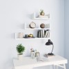 vidaXL Set 3 Rafturi Perete, Lemn, Alb, 60/45/30 cm, Etajere Suspendate Design Modern